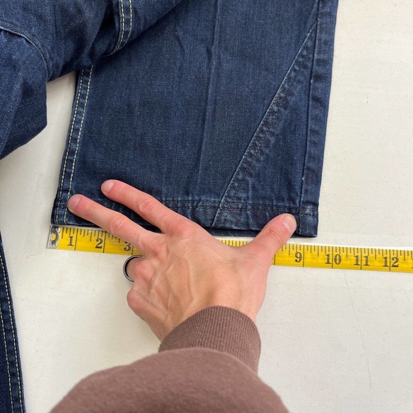 Vintage Y2K Red Ape Baggy Jeans 30x30 Dark Blue Grunge Gothic Cyber Embroidered - Picture 12 of 14